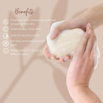 Dermavive Australian skincare for dry skin bar soap held in hands with benefits listed