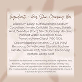 Ingredients list for Dermavive dry skin cleansing bar showcasing Australian skincare for dry skin