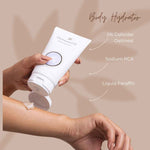 Dermavive best body oil with colloidal oatmeal for hydration, showcasing application on skin