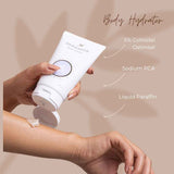 Dermavive best body oil with colloidal oatmeal for hydration, showcasing application on skin