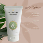 Dermavive Hydra Cleanser with 2% Colloidal Oatmeal, Glycerin, and Vitamin E, ideal as a cleanser for sensitive skin