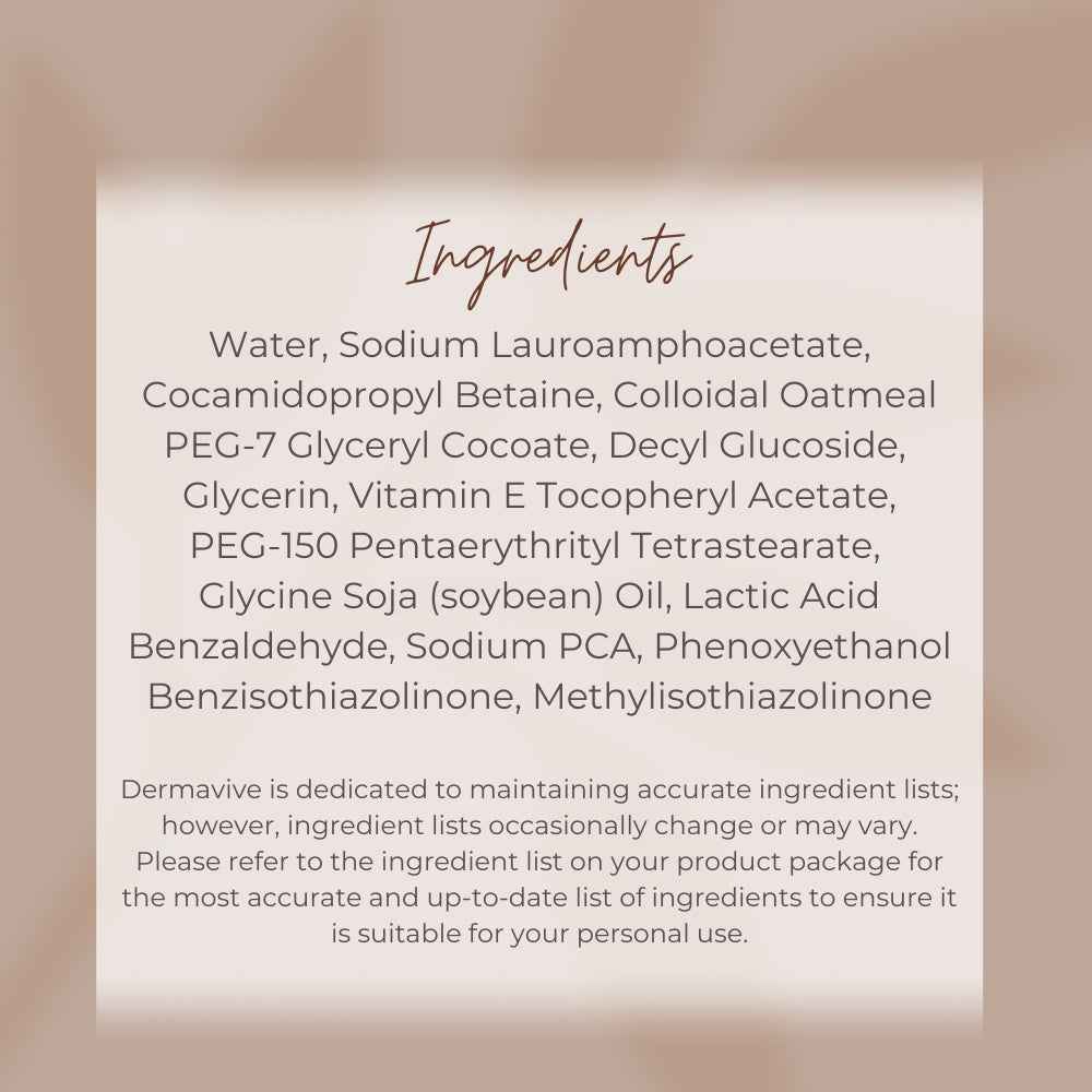Dermavive Cleanser for Sensitive Skin with Natural Ingredients for Gentle Cleansing