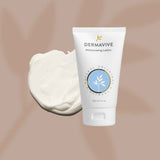 Dermavive Colloidal Oatmeal Moisturiser in a 120ml tube with a creamy texture on a beige background