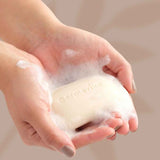 Dermavive Dry Skin Cleansing Bar Bubbles Being Used in Hands for Gentle Skin Care