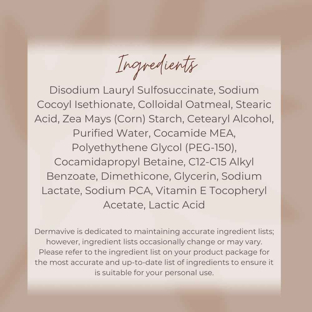 Dermavive Dry Skin Cleansing Bar with moisturizing ingredients for gentle skin care