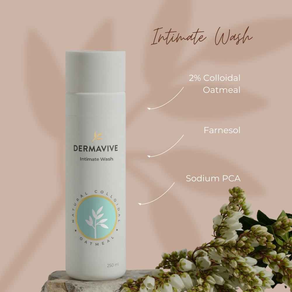 Dermavive Feminine Wash with 2% Colloidal Oatmeal for Gentle Intimate Care