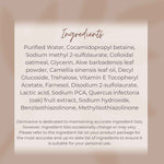 Dermavive Feminine Wash Ingredients List including Aloe and Camellia Sinensis Leaf Oil