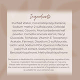 Dermavive Feminine Wash Ingredients List including Aloe and Camellia Sinensis Leaf Oil