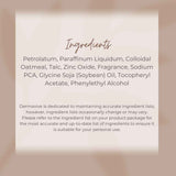 Dermavive Natural Nappy Cream for Sensitive Skin Ingredients List Featuring Key Components