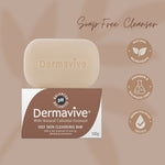 Dermavive Oily Skin Cleansing Bar with natural colloidal oatmeal, designed for acne treatment and balanced pH cleansing.