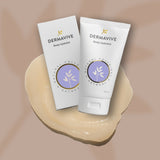 Dermavive Body Hydrator tube and packaging displayed with a product swatch, highlighting texture and packaging.