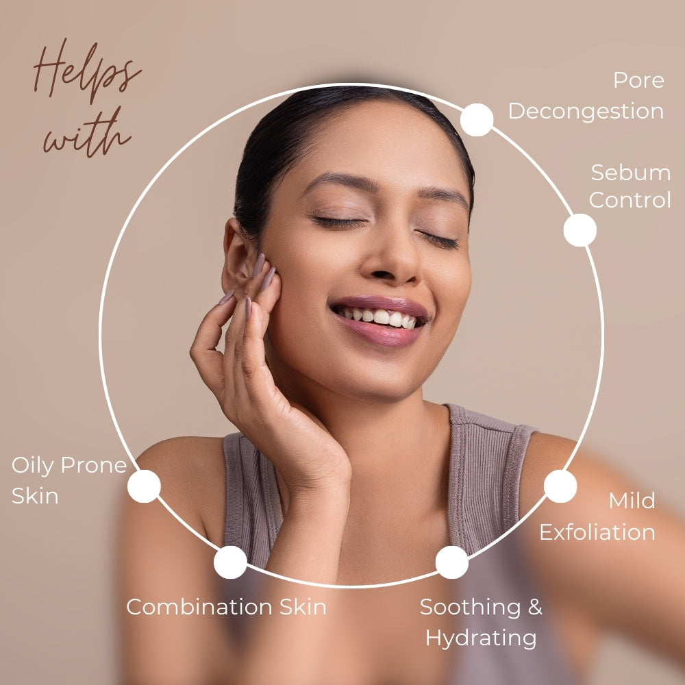 Dermavive helps oily-prone and combination skin with pore decongestion, sebum control, and mild exfoliation benefits.