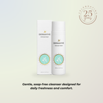 Dermavive Intimate Wash packaging on a light background, with text highlighting daily freshness and comfort.