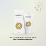 DermaVive dry skin crème packaging on a light background
