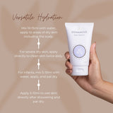 Instructions for Dermavive Body Hydrator application, offering versatile hydration for dry and sensitive skin.