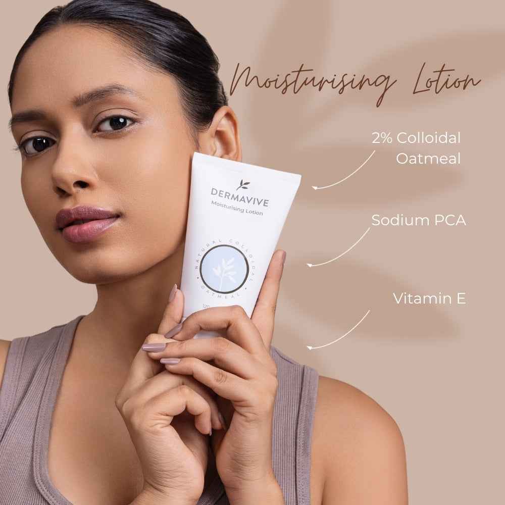 Dermavive Colloidal Oatmeal Moisturiser with 2% colloidal oatmeal and Vitamin E for soothing hydration